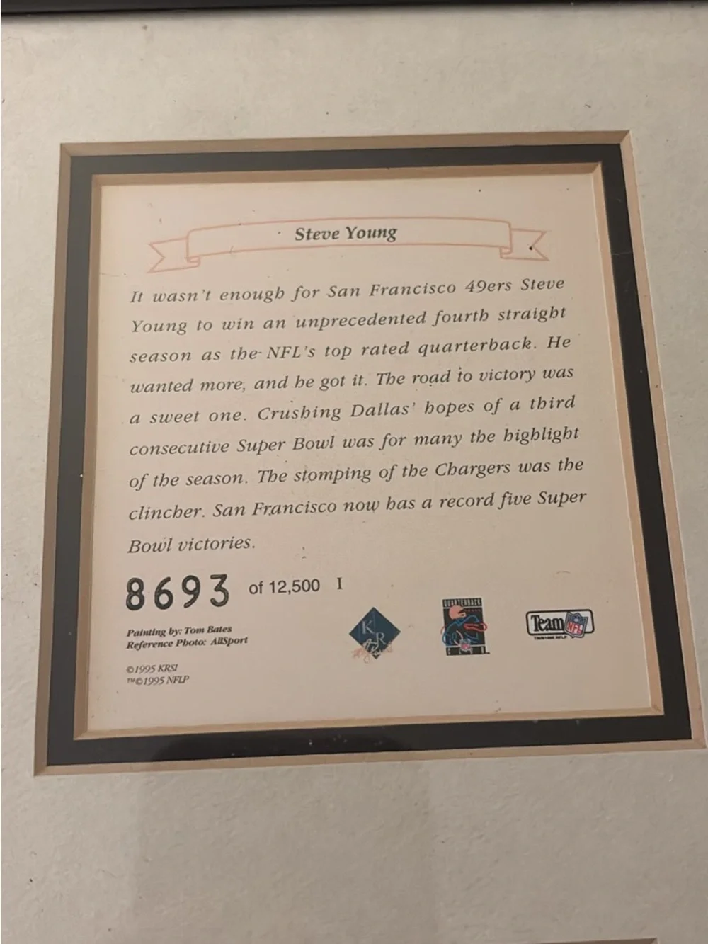 Steve Young San Francisco 49ers Limited Edition Framed Memorabilia #8693